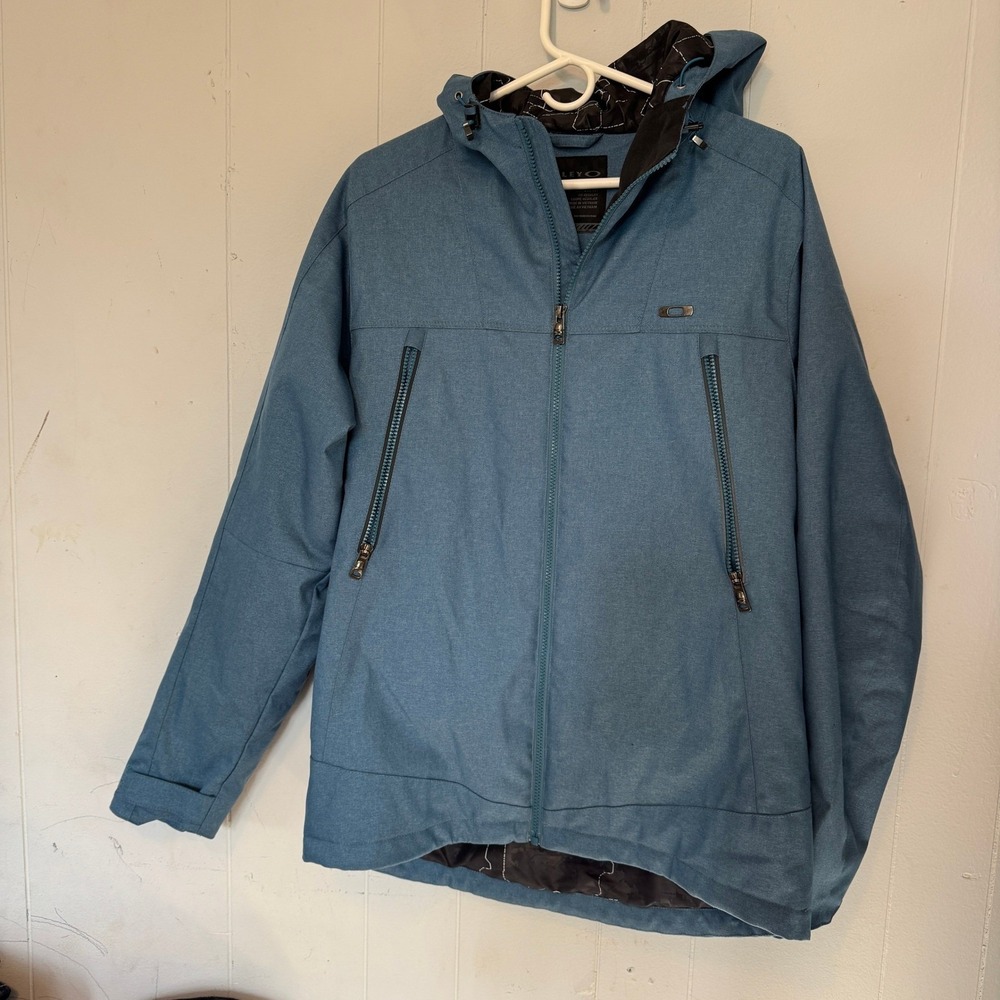 Oakley Mens Hooded Full Zip Jacket Blue Heathered Regular Fit Size Medium